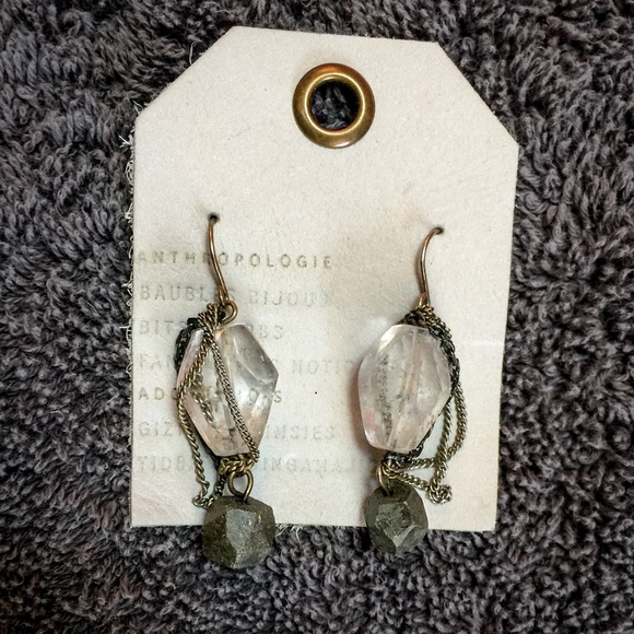 Anthropologie Jewelry - Beautiful Statement Stone Chain Anthro Earrings Anthropologie Jewelry - Beautiful Statement Stone Chain Anthro Earrings